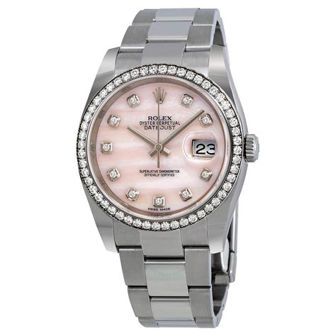 pink mother of pearl rolex watch